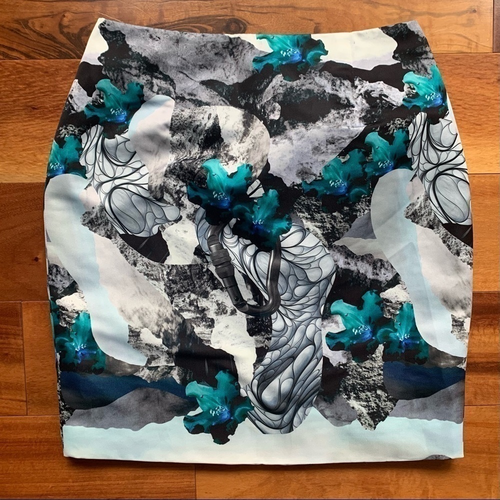 Prabal Gurung Abstract Floral print skirt